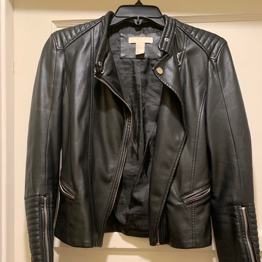 Semi New only used once H&M leather jacket